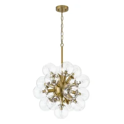 Brass Cluster Glass Globe Bubble Sphere Sputnik Chandelier