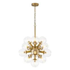 Brass Cluster Glass Globe Bubble Sphere Sputnik Chandelier