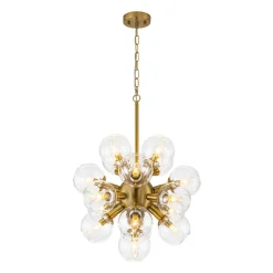 Brass Cluster Glass Globe Bubble Sphere Sputnik Chandelier