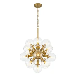 Brass Cluster Glass Globe Bubble Sphere Sputnik Chandelier