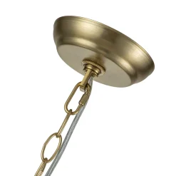 Brass Cluster Ribbed Glass Globe Bubble Chandelier