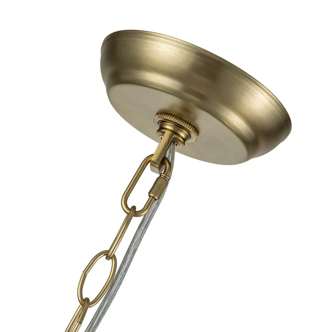 Brass Cluster Ribbed Glass Globe Bubble Chandelier