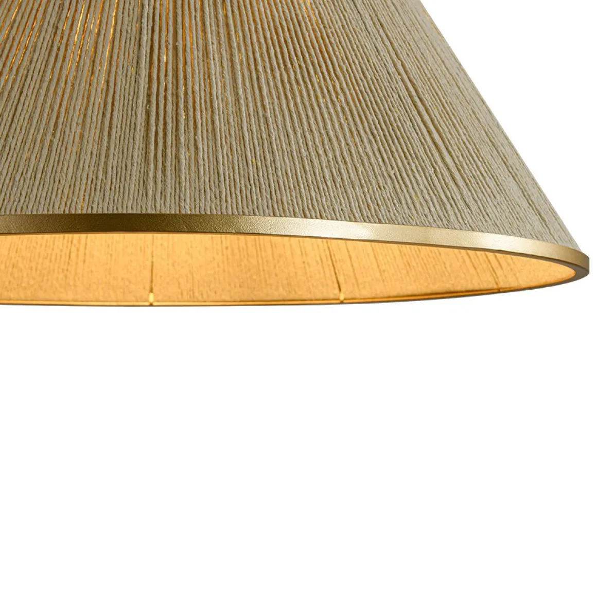 Brass Conical Woven Thread Cage Pendant Light