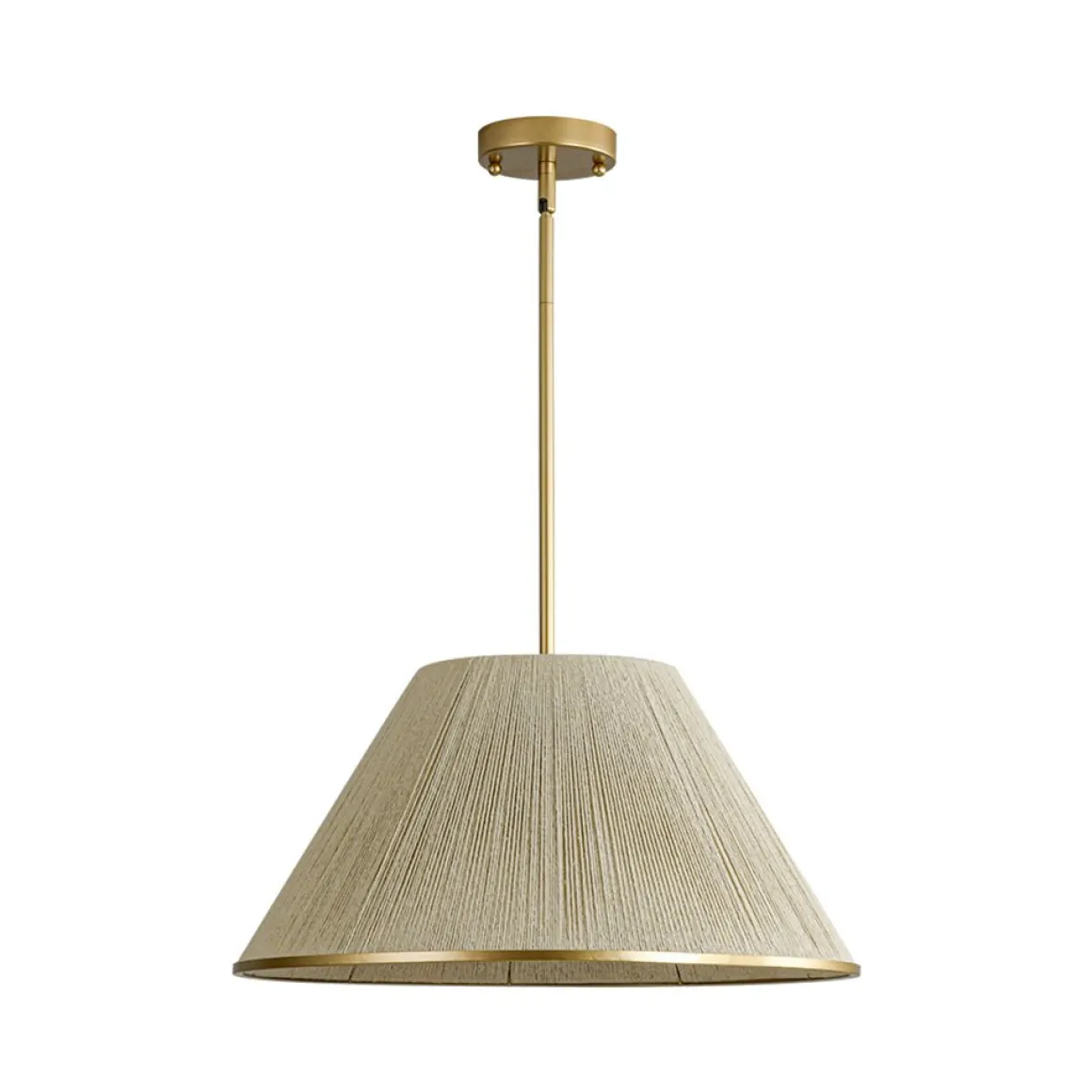 Brass Conical Woven Thread Cage Pendant Light