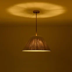 Brass Conical Woven Thread Cage Pendant Light