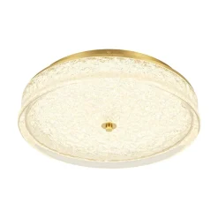 Brass Crystal Resin Art Dimmable LED Round LED Ceiling Light