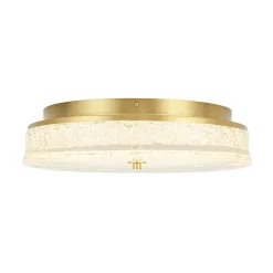 Brass Crystal Resin Art Dimmable LED Round LED Ceiling Light
