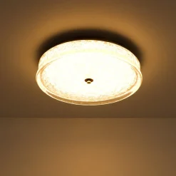 Brass Crystal Resin Art Dimmable LED Round LED Ceiling Light