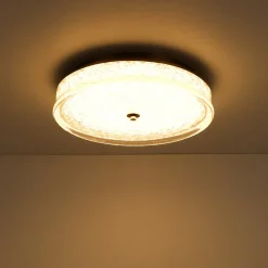 Brass Crystal Resin Art Dimmable LED Round LED Ceiling Light