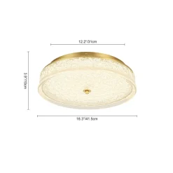 Brass Crystal Resin Art Dimmable LED Round LED Ceiling Light