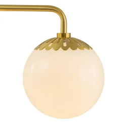 Brass Daisy 3-Light Opal Glass Globe Vanity Light