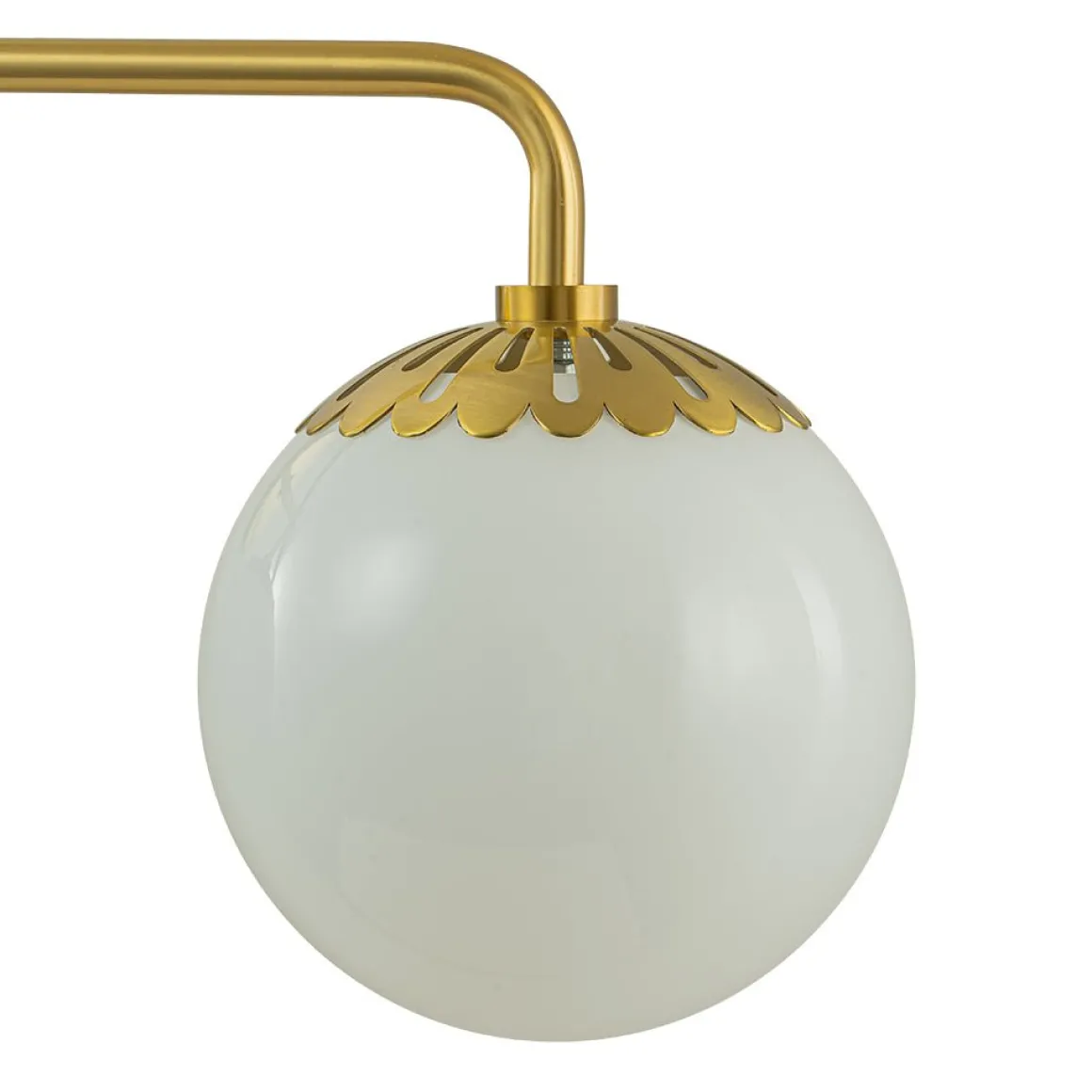 Brass Daisy 3-Light Opal Glass Globe Vanity Light