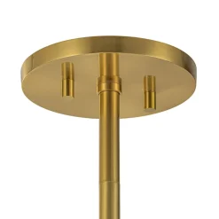 Brass Daisy Tiered Opal Glass Globe Sputnik Chandelier