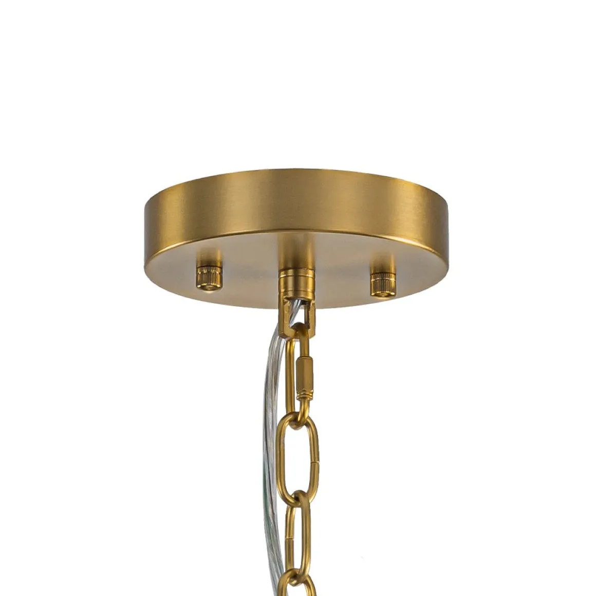 Brass Draped Ribbed Glass Bubble Round Pendant Chandelier
