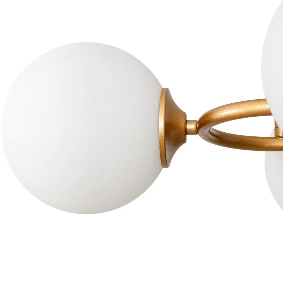 Brass Frosted White Glass Bubble Oval Ring Island Chandelier