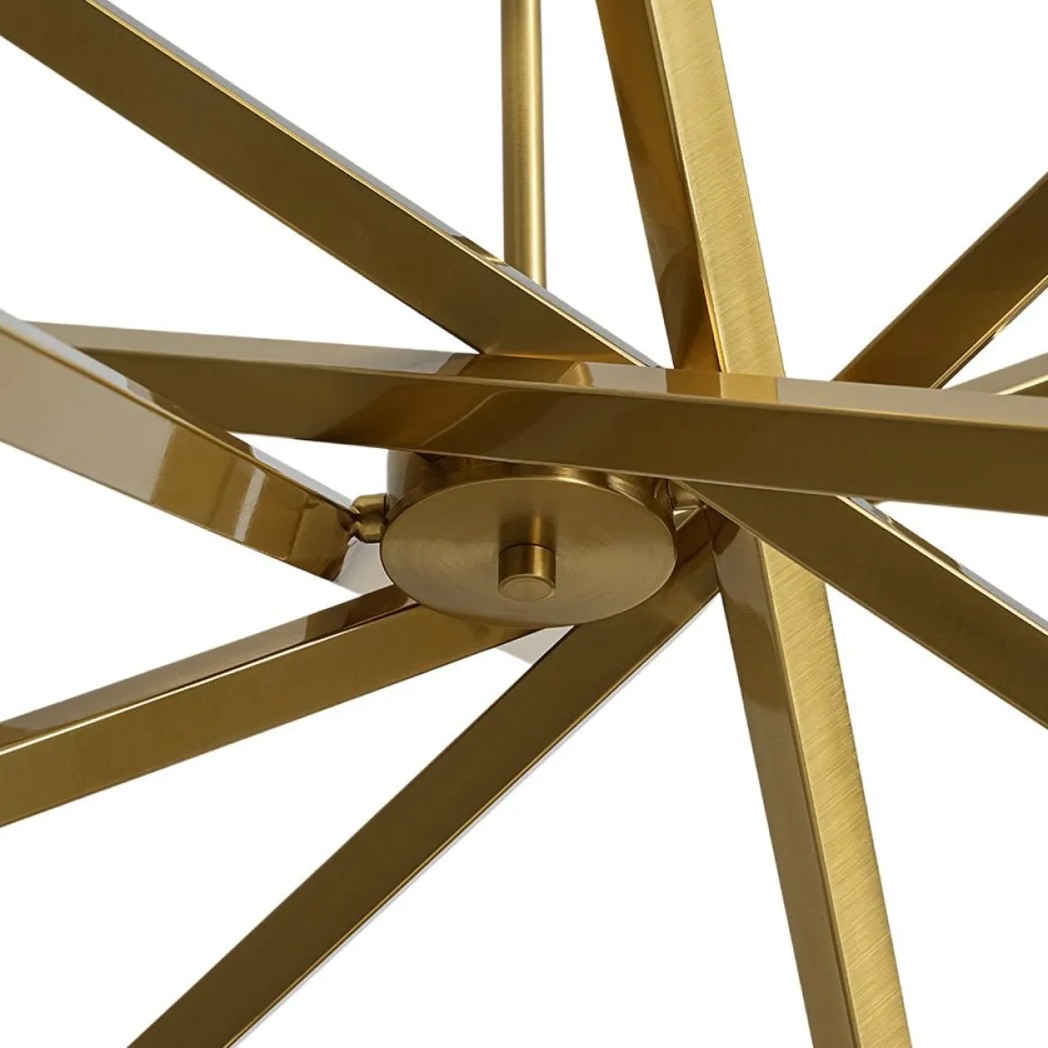 Brass 12-Light Adjustable Linear Rod Sputnik Chandelier