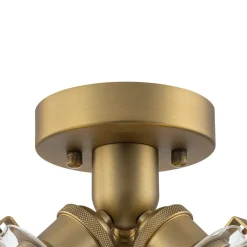 Brass 3-Light Clear Glass Glass Globe Ceiling Light