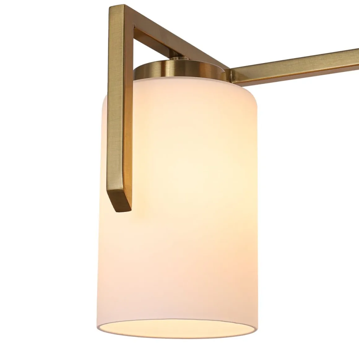 Brass 3-Light Frosted Glass Cylindrical Shade Vanity Wall Sconce