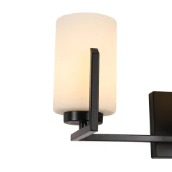 Brass 3-Light Frosted Glass Cylindrical Shade Vanity Wall Sconce