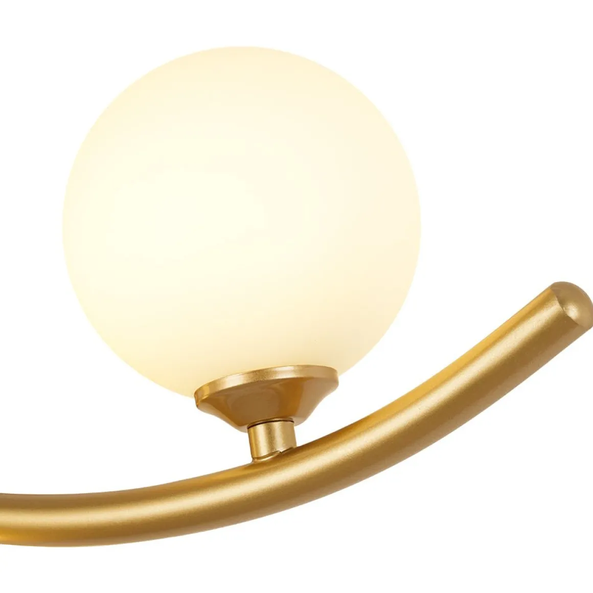 Brass 3-Light Frosted Glass Globe Semi Flush Wall Lamp