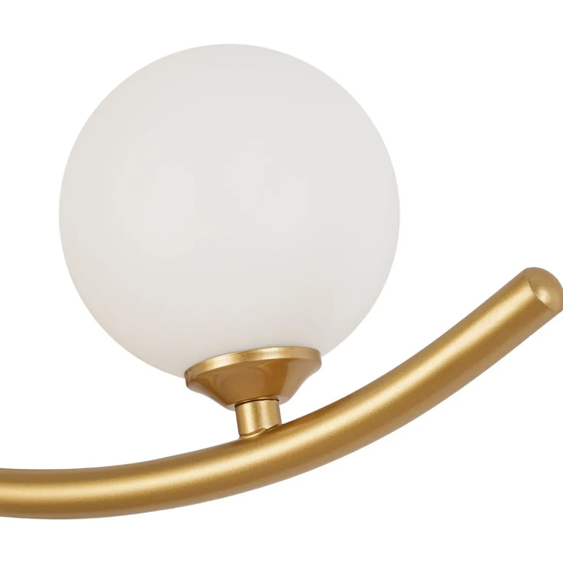 Brass 3-Light Frosted Glass Globe Semi Flush Wall Lamp