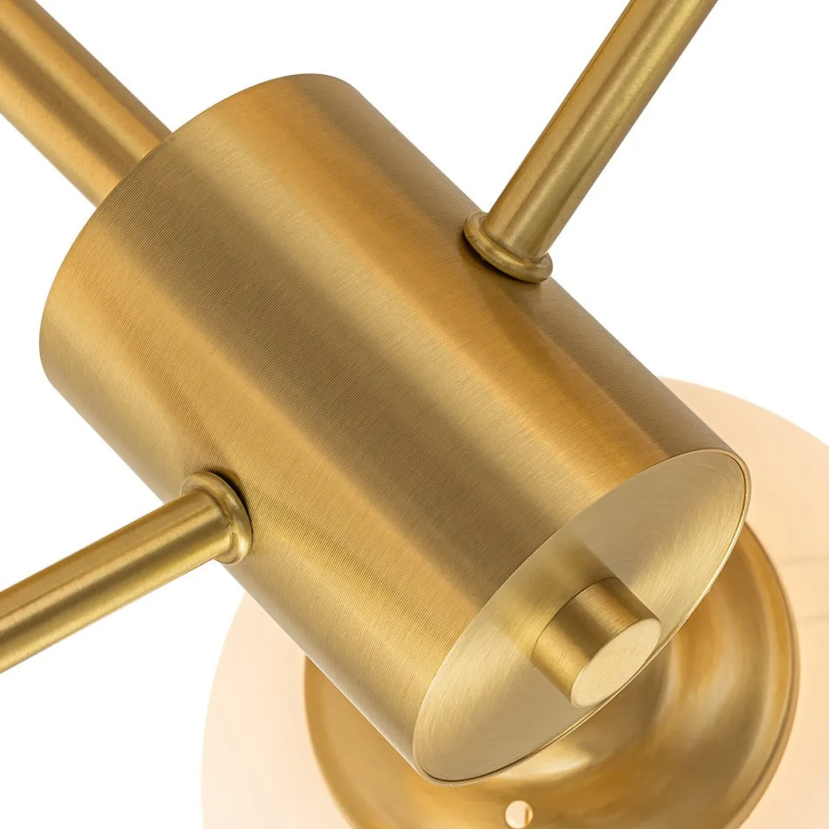 Brass 3-Light Opal Glass Globe Semi Flush Mount