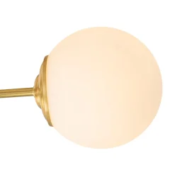 Brass 3-Light Opal Glass Globe Semi Flush Mount