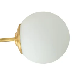 Brass 3-Light Opal Glass Globe Semi Flush Mount
