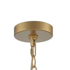 Brass 3-Light Ribbed Glass Drum Lantern Pendant Light