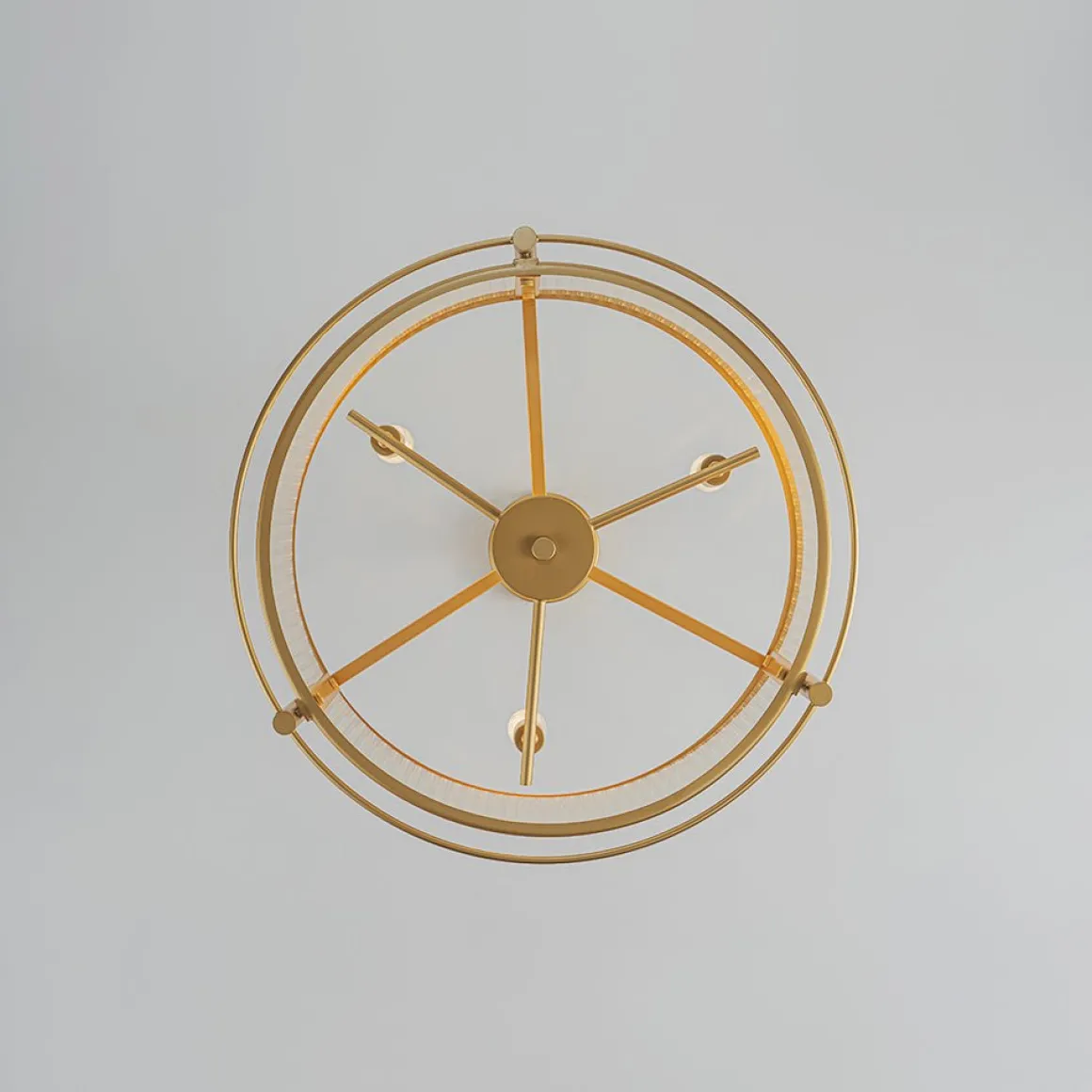 Brass 3-Light Ribbed Glass Drum Lantern Pendant Light