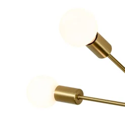 Brass 5-Light Tiered Linear Sputnik Semi Flush Mount