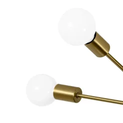 Brass 5-Light Tiered Linear Sputnik Semi Flush Mount