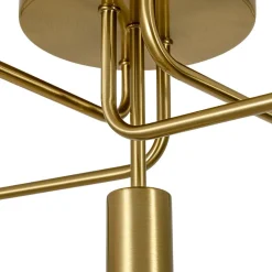 Brass 5-Light Tiered Linear Sputnik Semi Flush Mount