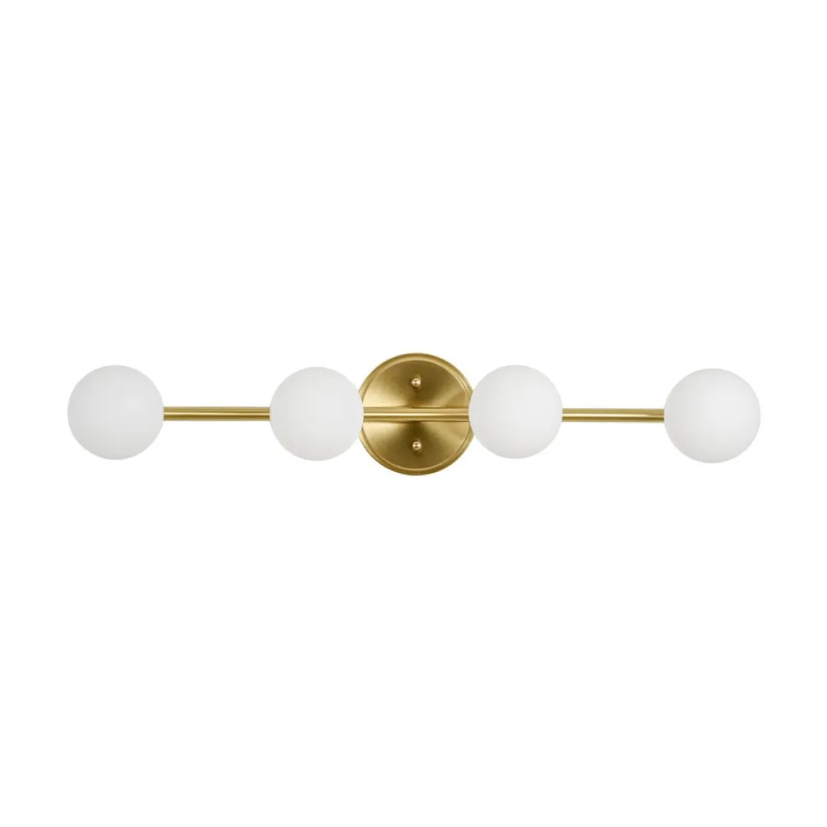 Brass Linear Opal Glass Globe Semi Flush Mount Vanity Light