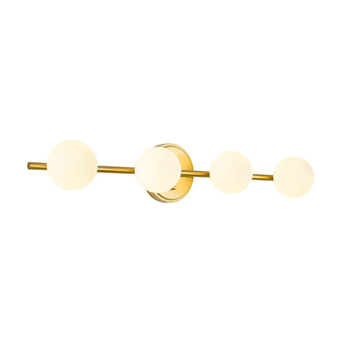 Brass Linear Opal Glass Globe Semi Flush Mount Vanity Light