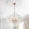 Brass Luxe Cluster Hammered Glass Globe Bubble Chandelier