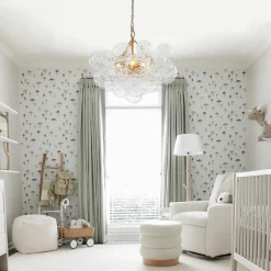 Brass Luxe Cluster Hammered Glass Globe Bubble Chandelier