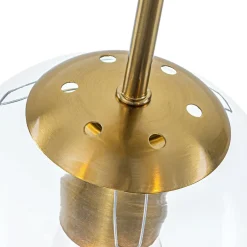 Brass Mid-Century 3-Light Glass Globe Semi Flush Mount