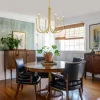 Brass Mid-Century Minimalist Tiered Candle Style Chandelier