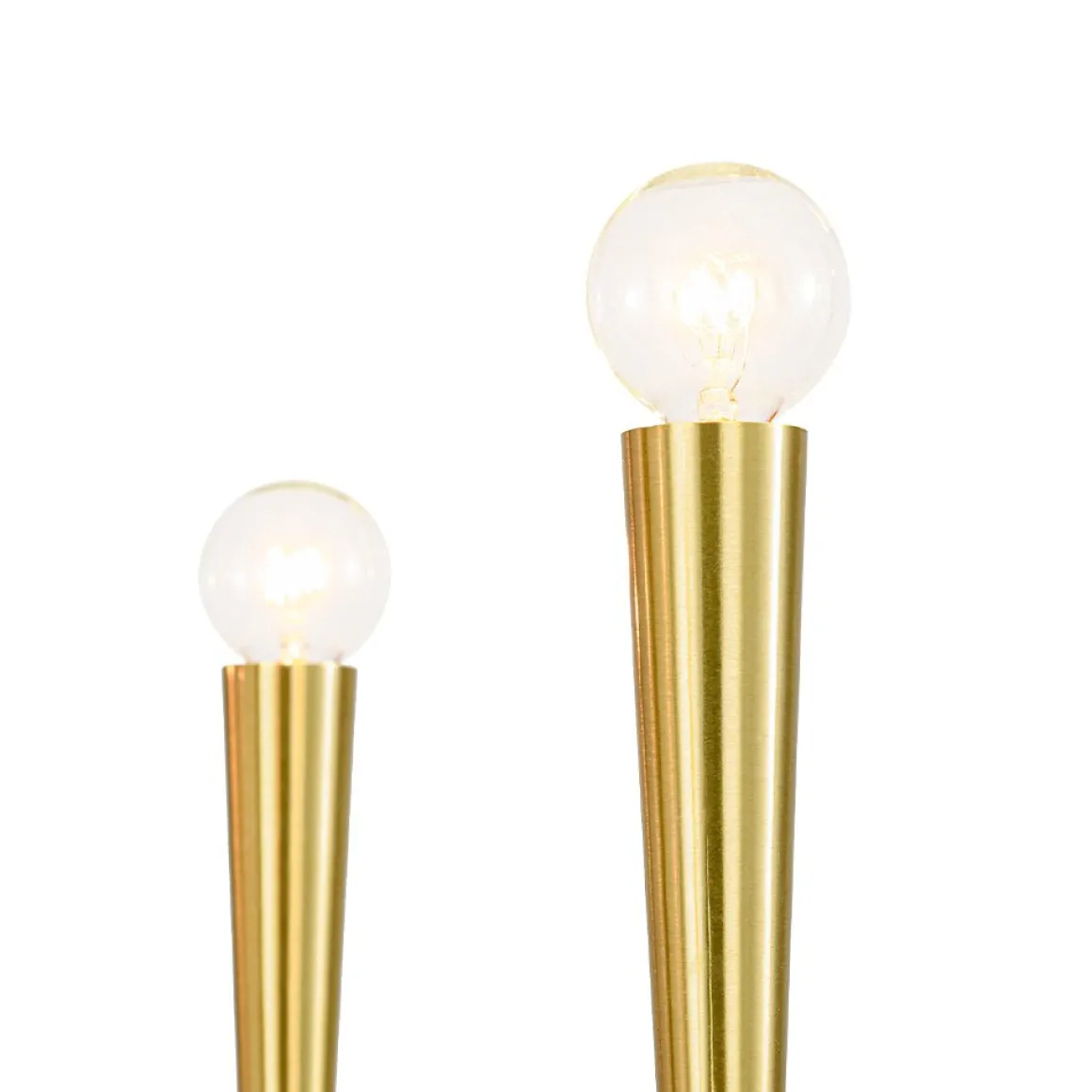 Brass Mid-Century Minimalist Tiered Candle Style Chandelier