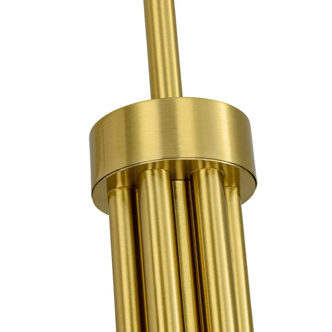 Brass Mid-Century Minimalist Tiered Candle Style Chandelier