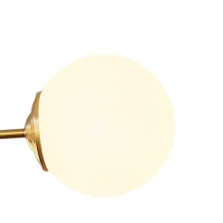 Brass Opal Glass Globe Tier Sputnik Chandelier