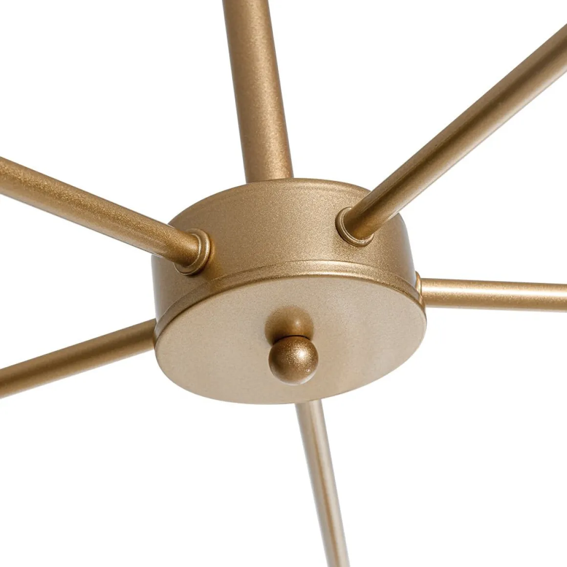Brass Striped Ribbed Glass Globe 5-light Sputnik Chandelier