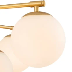 Brass 2-Tier Sputnik Frosted Glass Bubble Pendant Chandelier