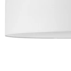 Brass White Fabric Drum Cage Semi Flush Dual Mount Chandelier