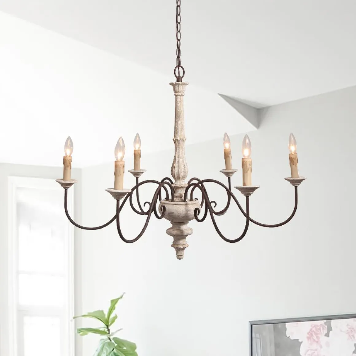 Candle Style Shabby Chic Chandelier