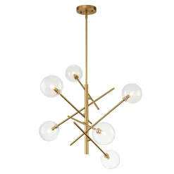 Celestial Glass Globe Sputnik Chandelier - Adjustable Linear Arm