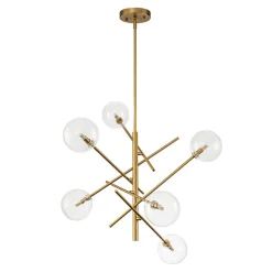 Celestial Glass Globe Sputnik Chandelier - Adjustable Linear Arm