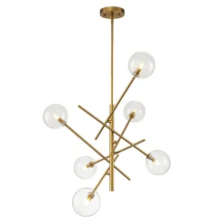 Celestial Glass Globe Sputnik Chandelier - Adjustable Linear Arm
