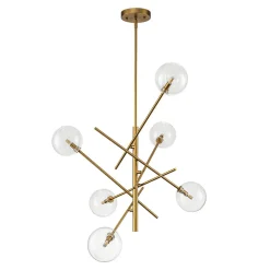 Celestial Glass Globe Sputnik Chandelier - Adjustable Linear Arm